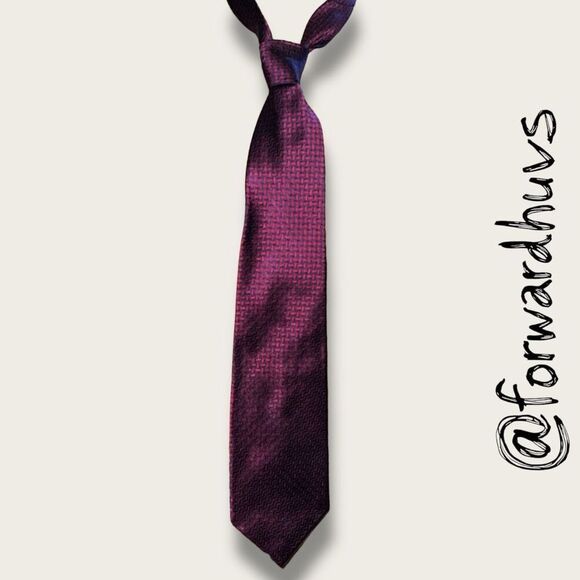 Lauren Ralph Lauren Hand-Finished Necktie – Crimson & Navy - Picture 5 of 8